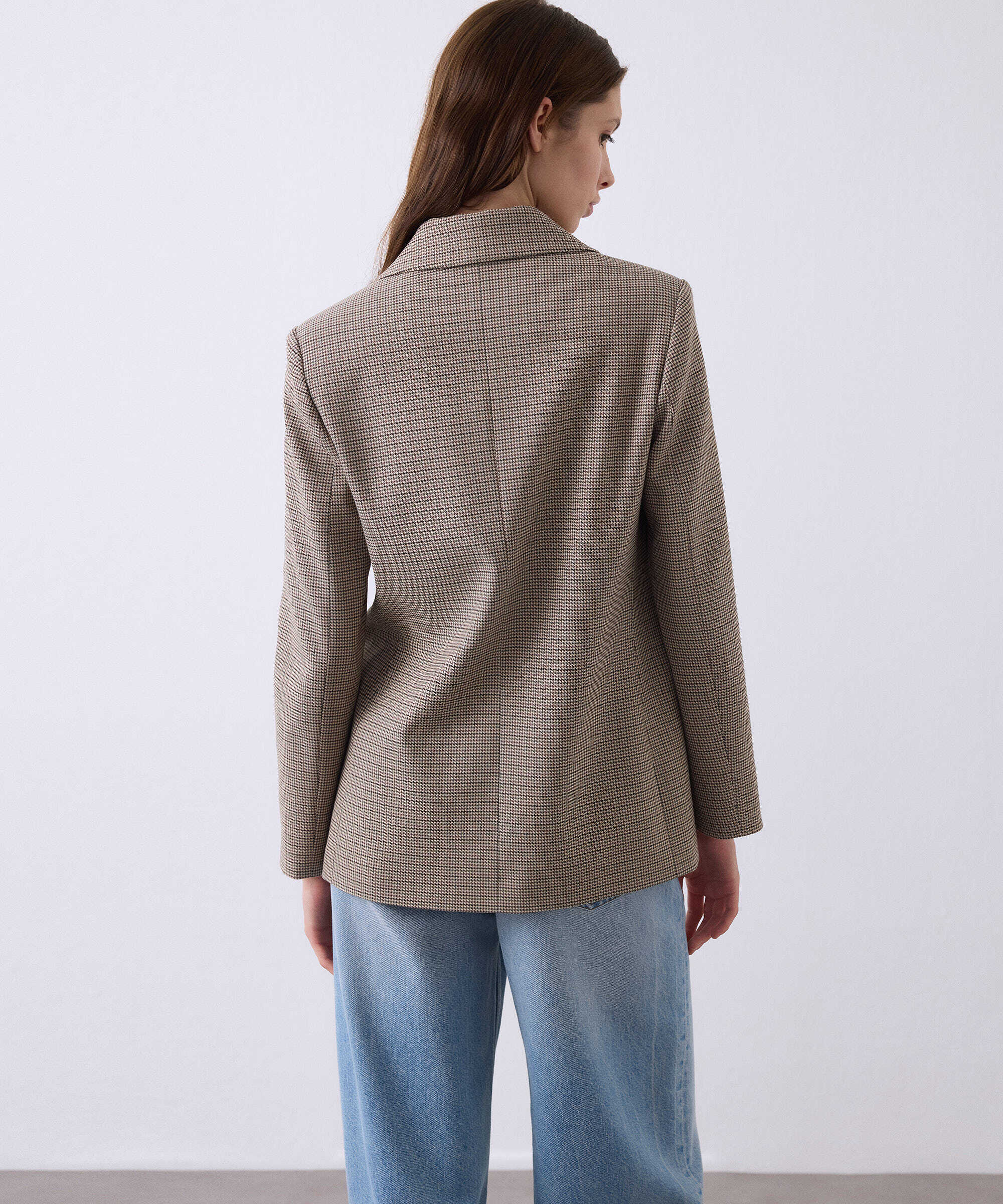 Kazayağı desen blazer  - IS1260106073003 - Natürel Blazer