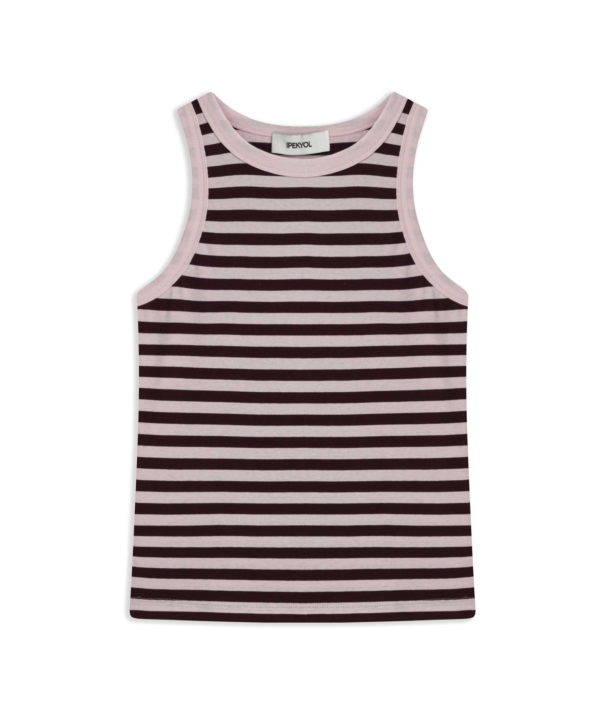 Çizgili örme tişört - IS1260152009033 - Pembe Örme Atlet