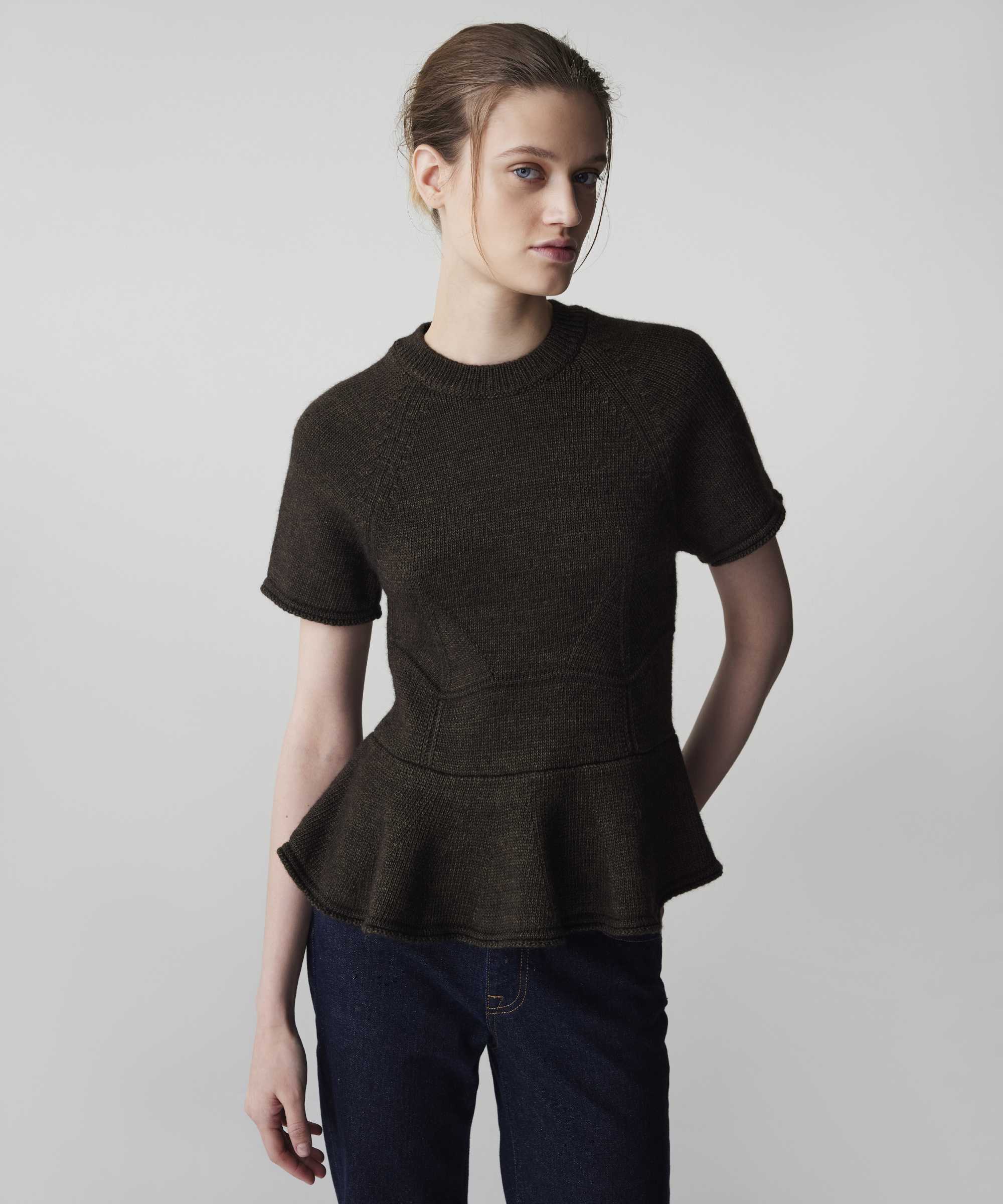Peplum triko - IW6250050586022 - Haki Triko