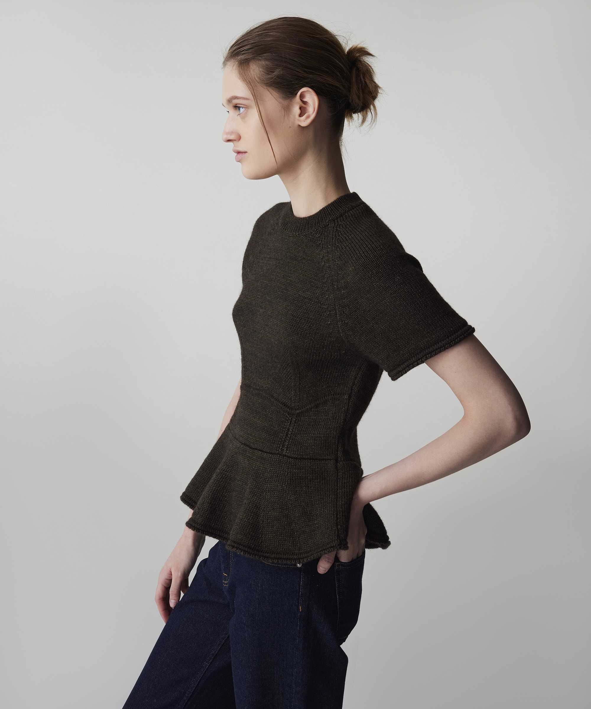 Peplum triko - IW6250050586022 - Haki Triko