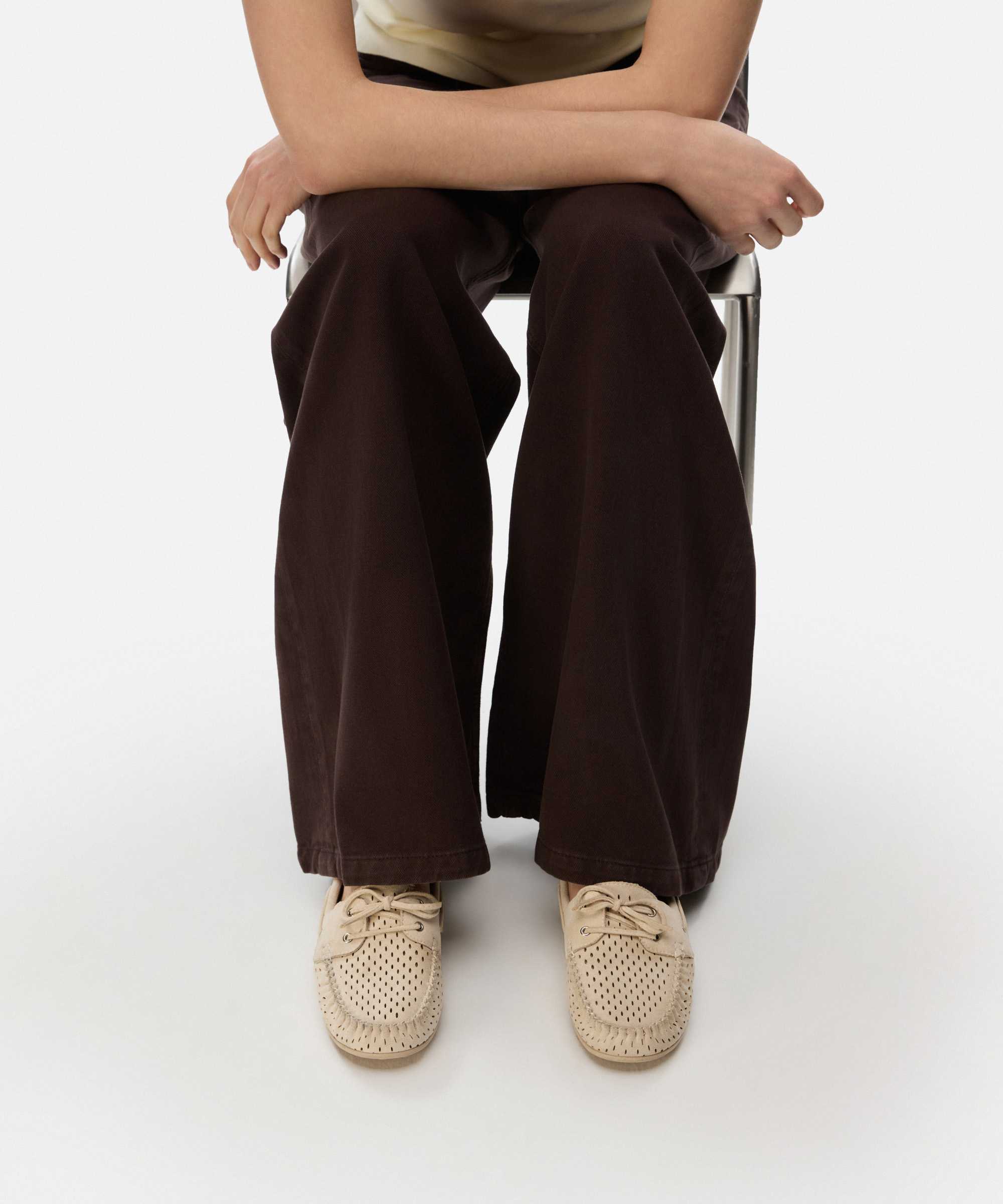 Cutout detaylı loafer - IS1260030009023 - Bej Düz Ayakkabı
