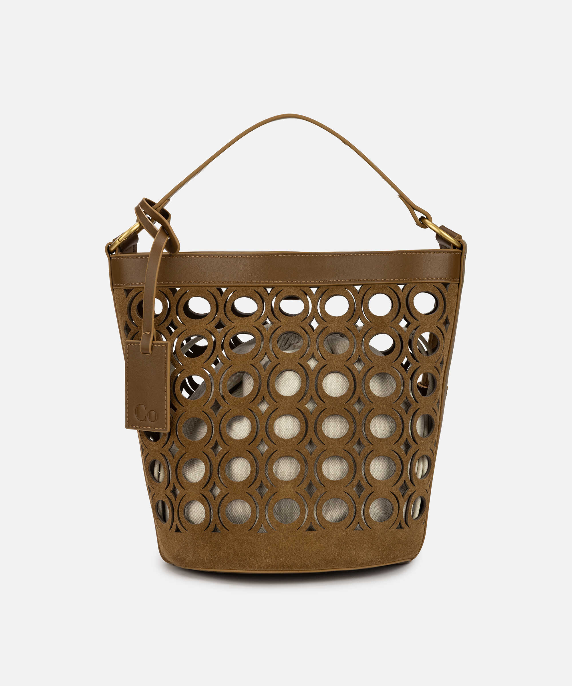 Nomad deri içerikli bucket çanta - IS1260052087074 - Kahverengi Çanta