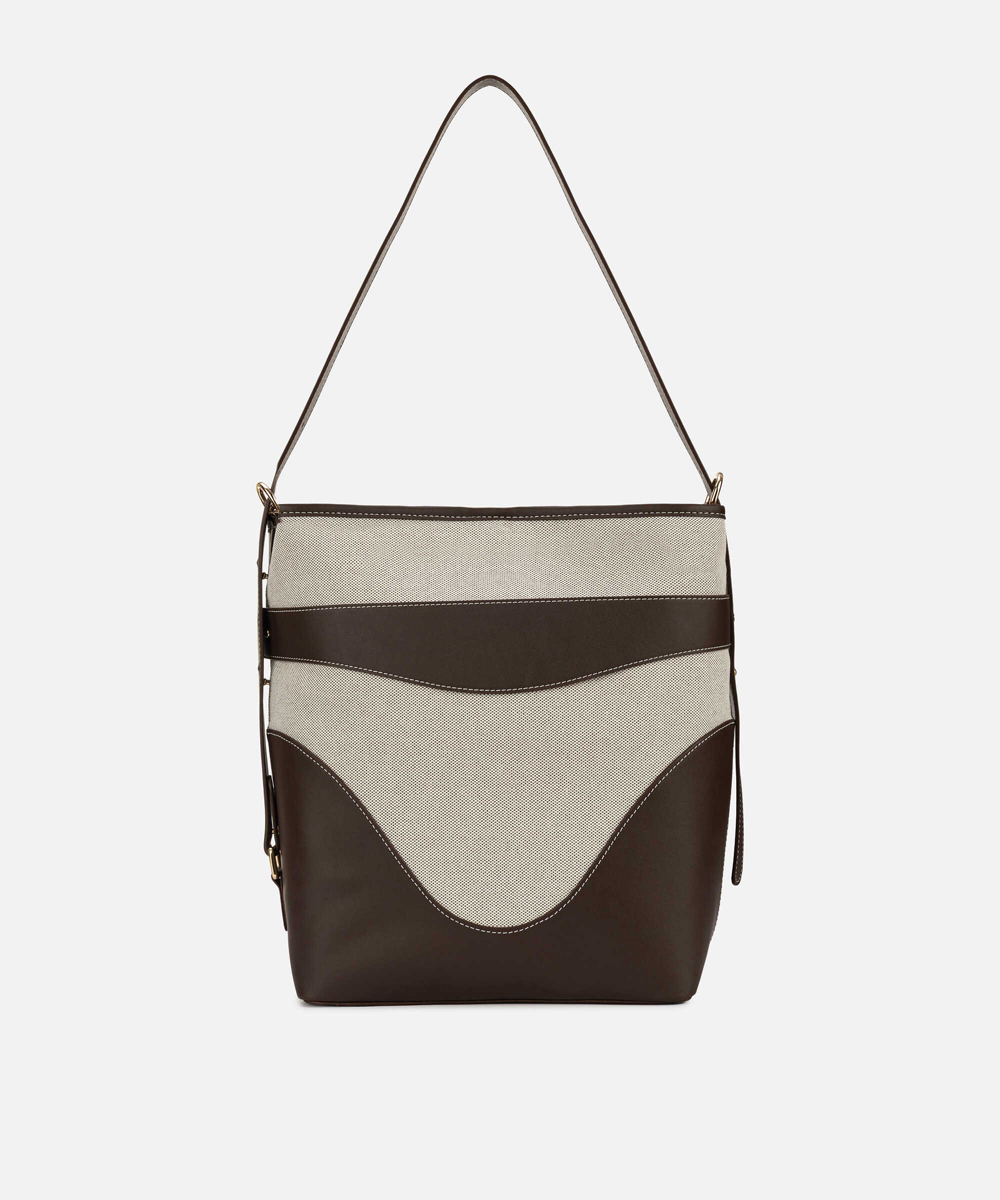 Colorblock bucket çanta - IS1260052097074 - Kahverengi Çanta