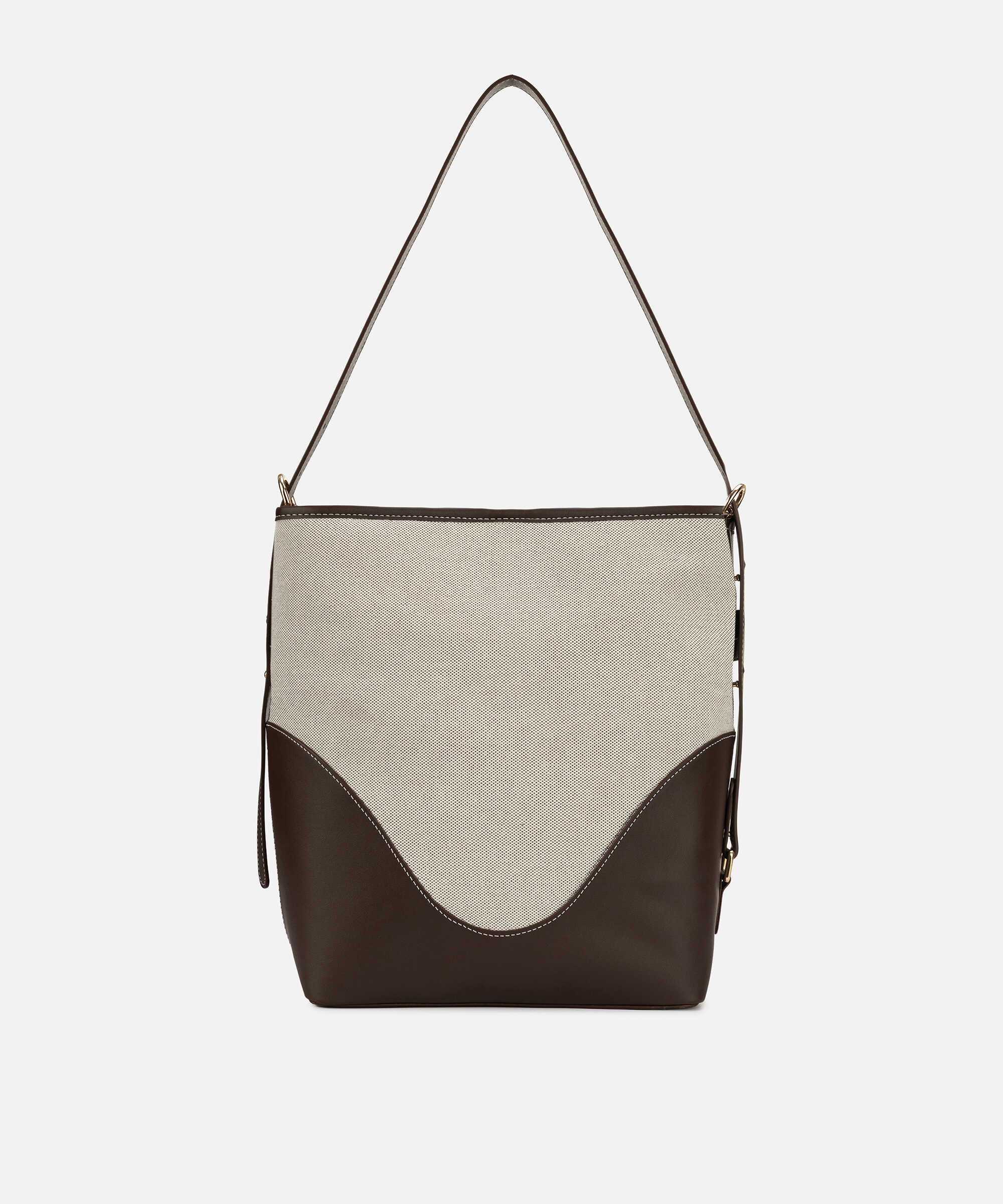 Colorblock bucket çanta - IS1260052097074 - Kahverengi Çanta
