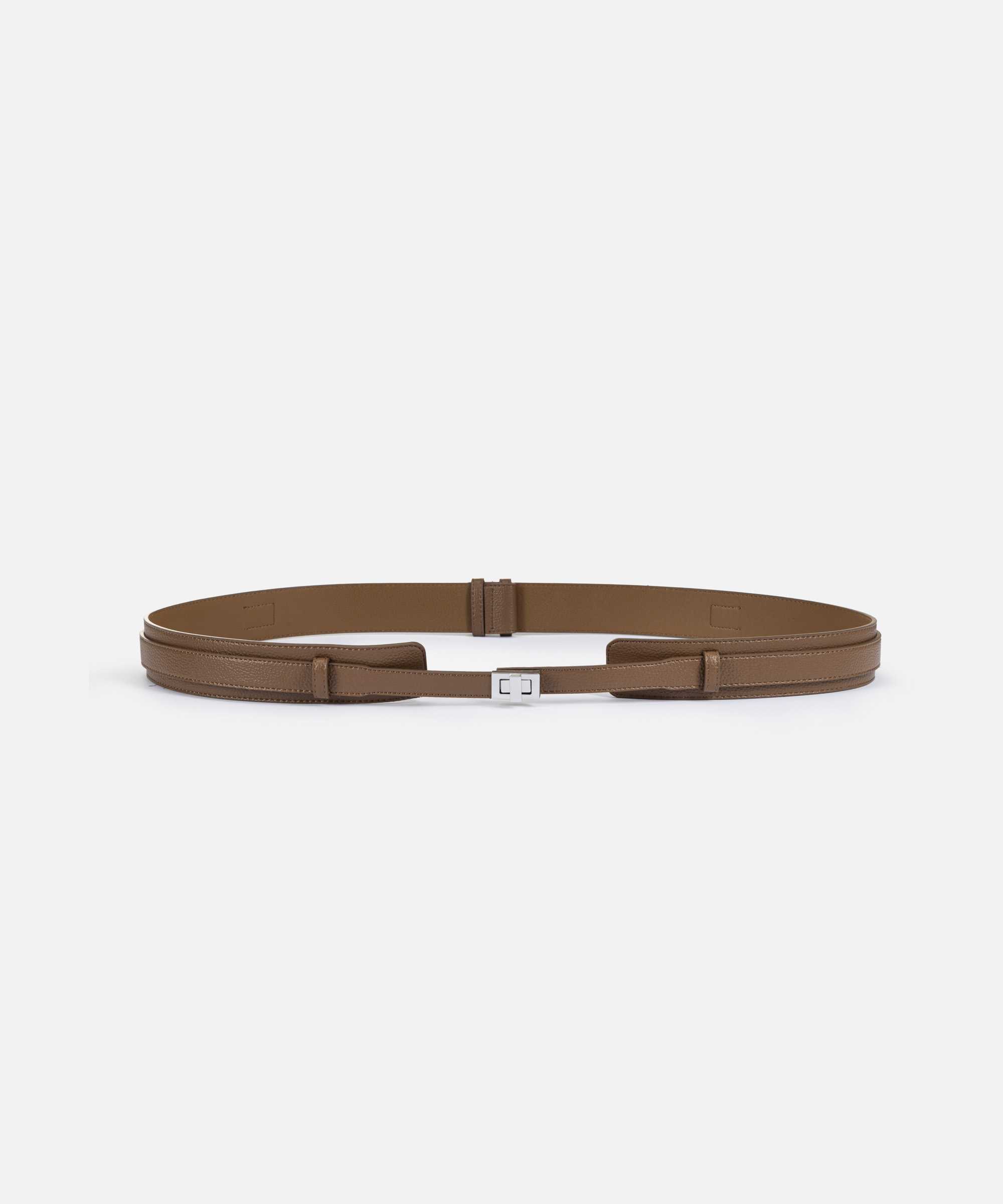 Minimal metal tokalı katmanlı kemer - IS1260053048021 - Taba Kemer