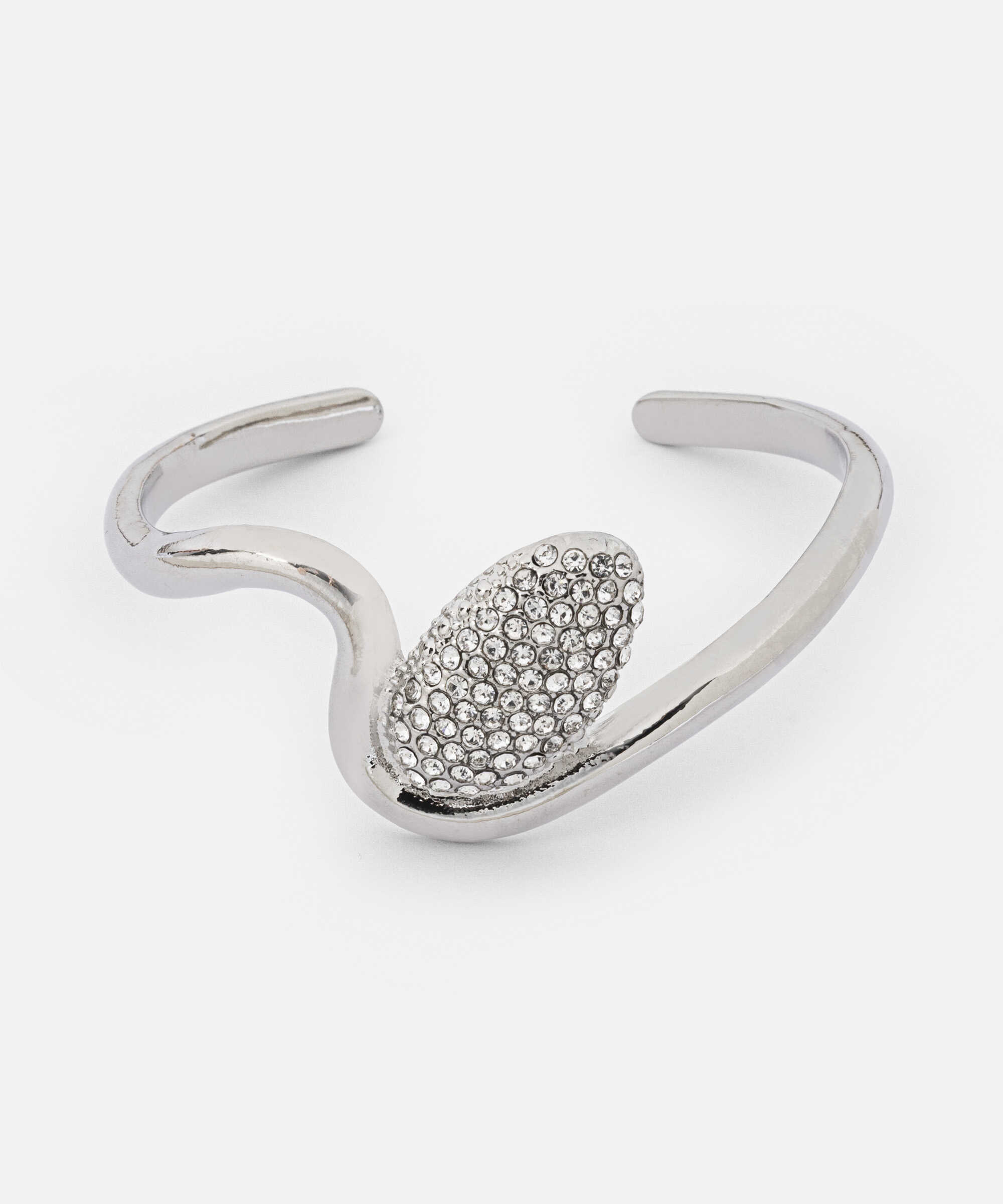 Strass taşlı metal bileklik - IS1260061044122 - Gümüş Bilezik