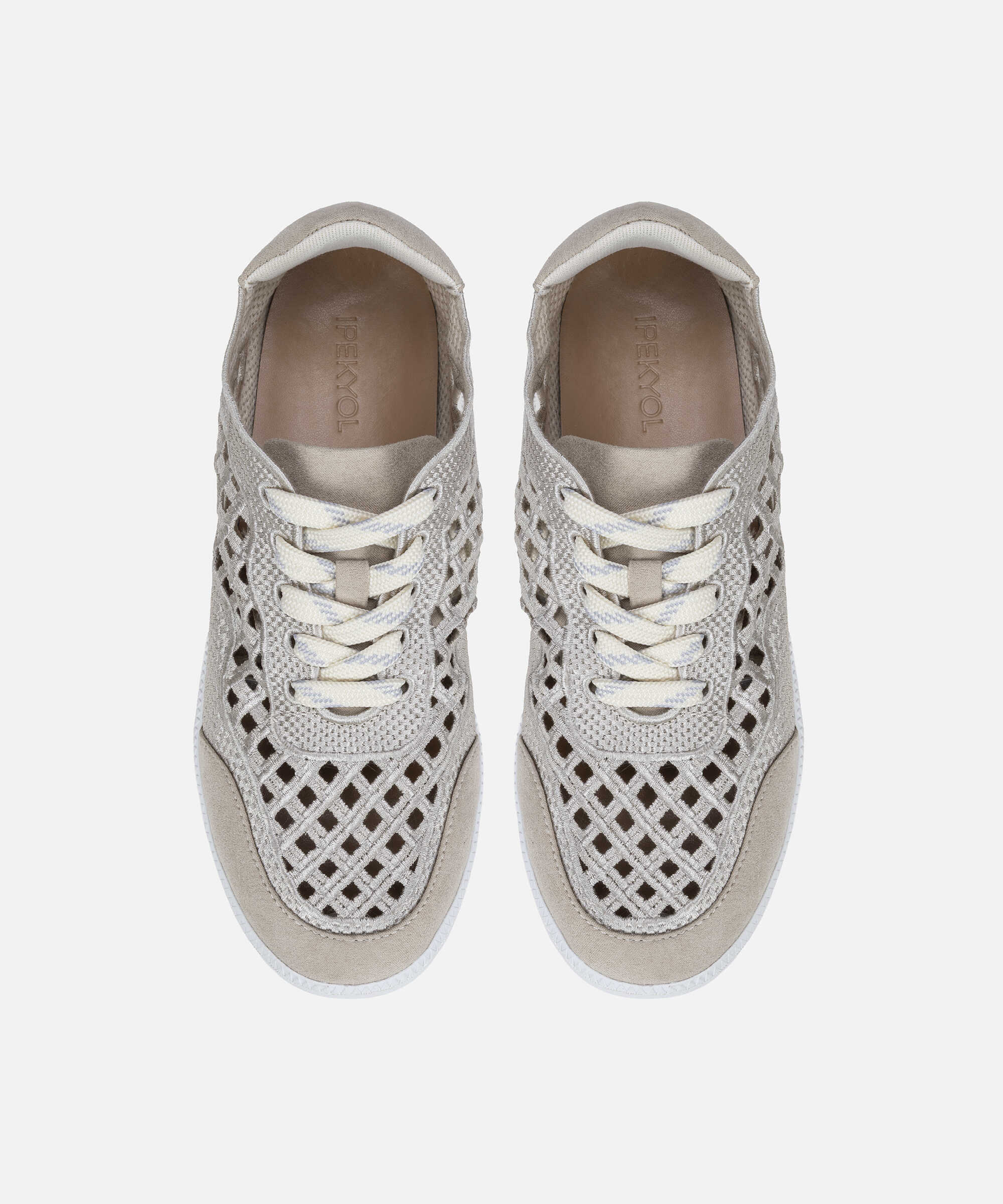 Bağcıklı cutout sneaker - IS1260062006023 - Bej Sneaker