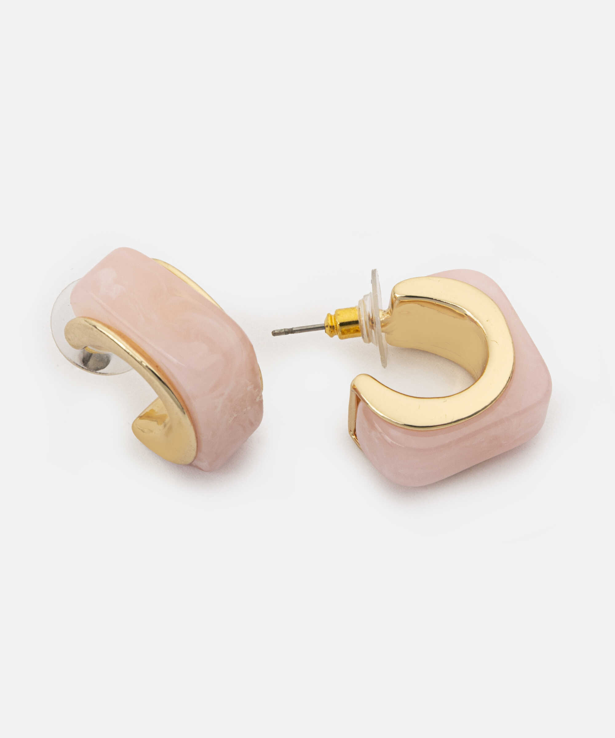 Kontrast dokulu küpe - IS1260068204033 - Pembe Küpe