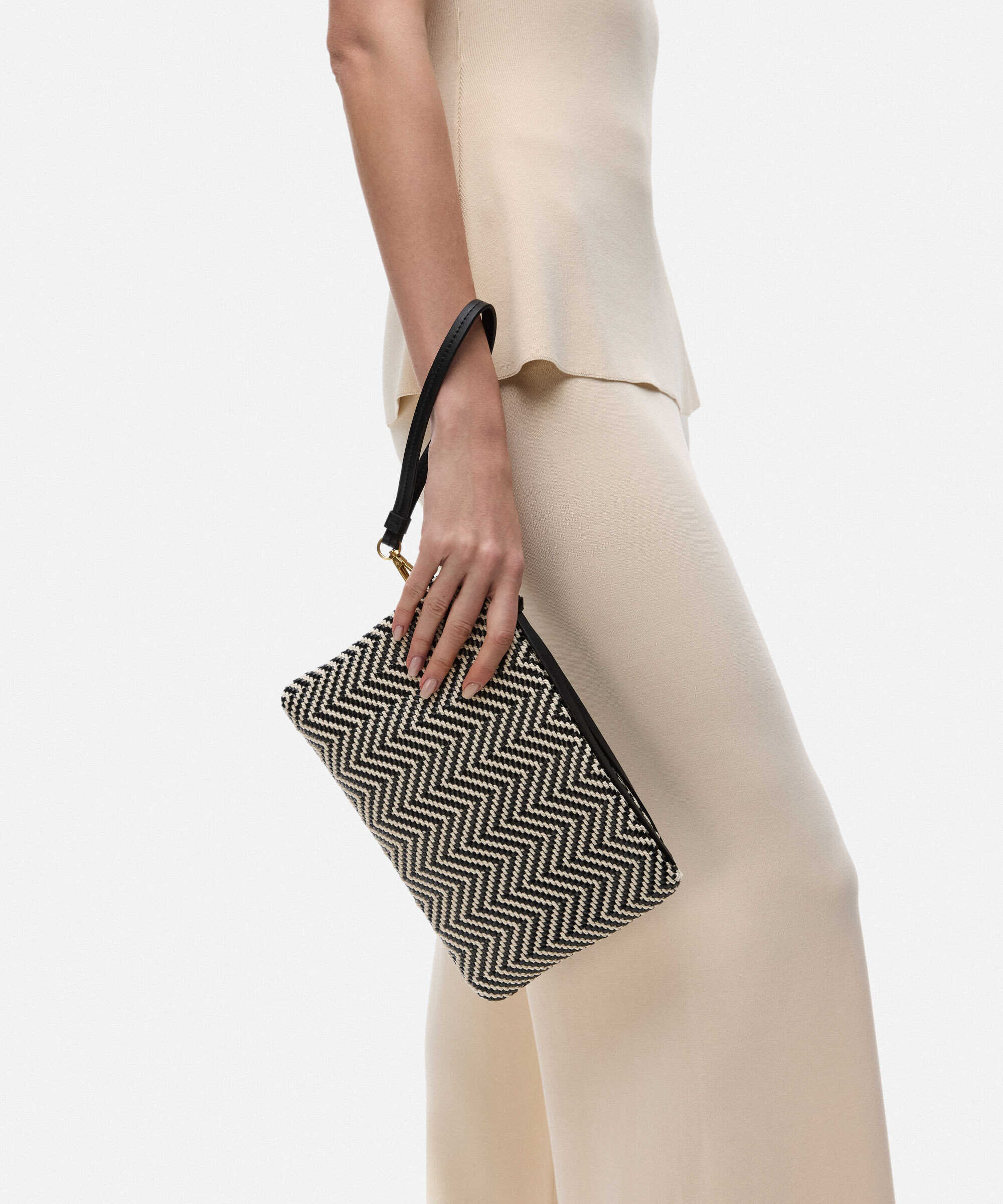 Örgü dokulu clutch - IS1260121004001 - Siyah Clutch