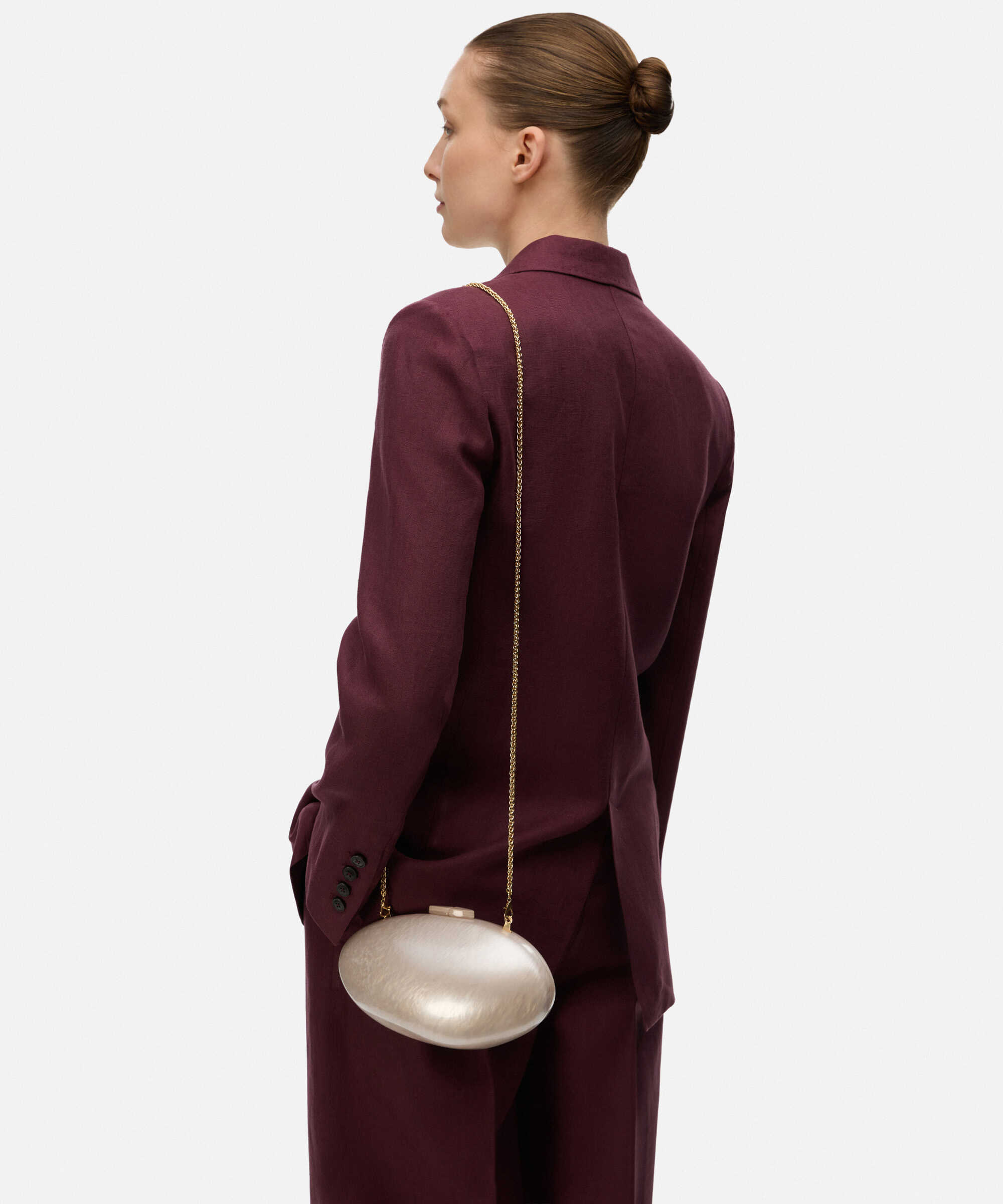 Çıkarılabilir zincir askılı clutch - IS1260121010082 - Krem Clutch