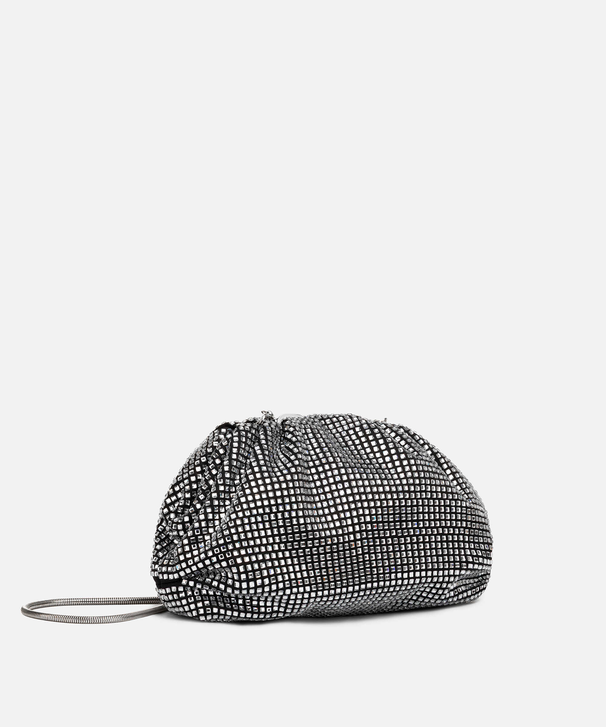Çıkarılabilir askılı strass taşlı clutch - IS1260121015001 - Siyah Clutch