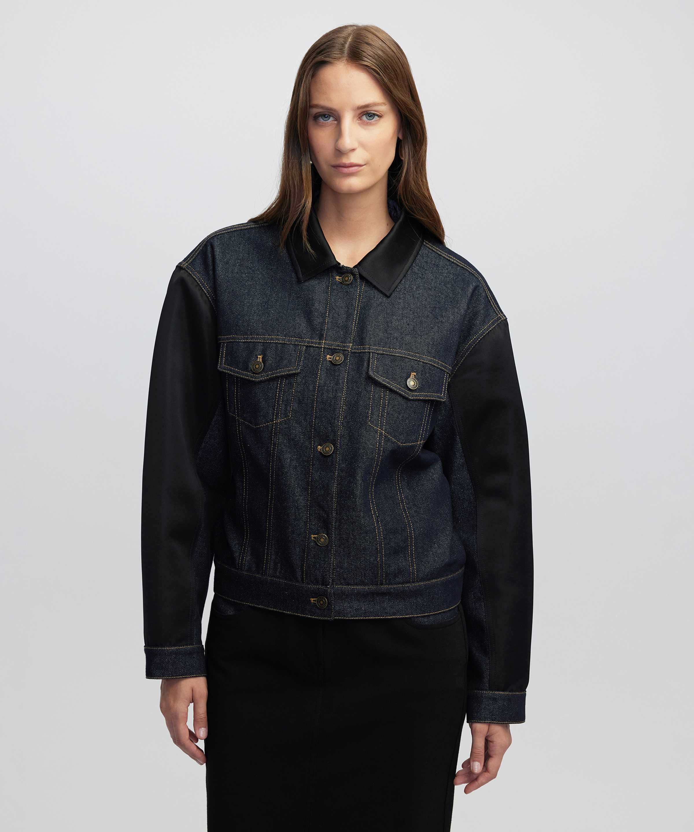 Mavi Saten mix denim ceket IW6250005044629 | İpekyol