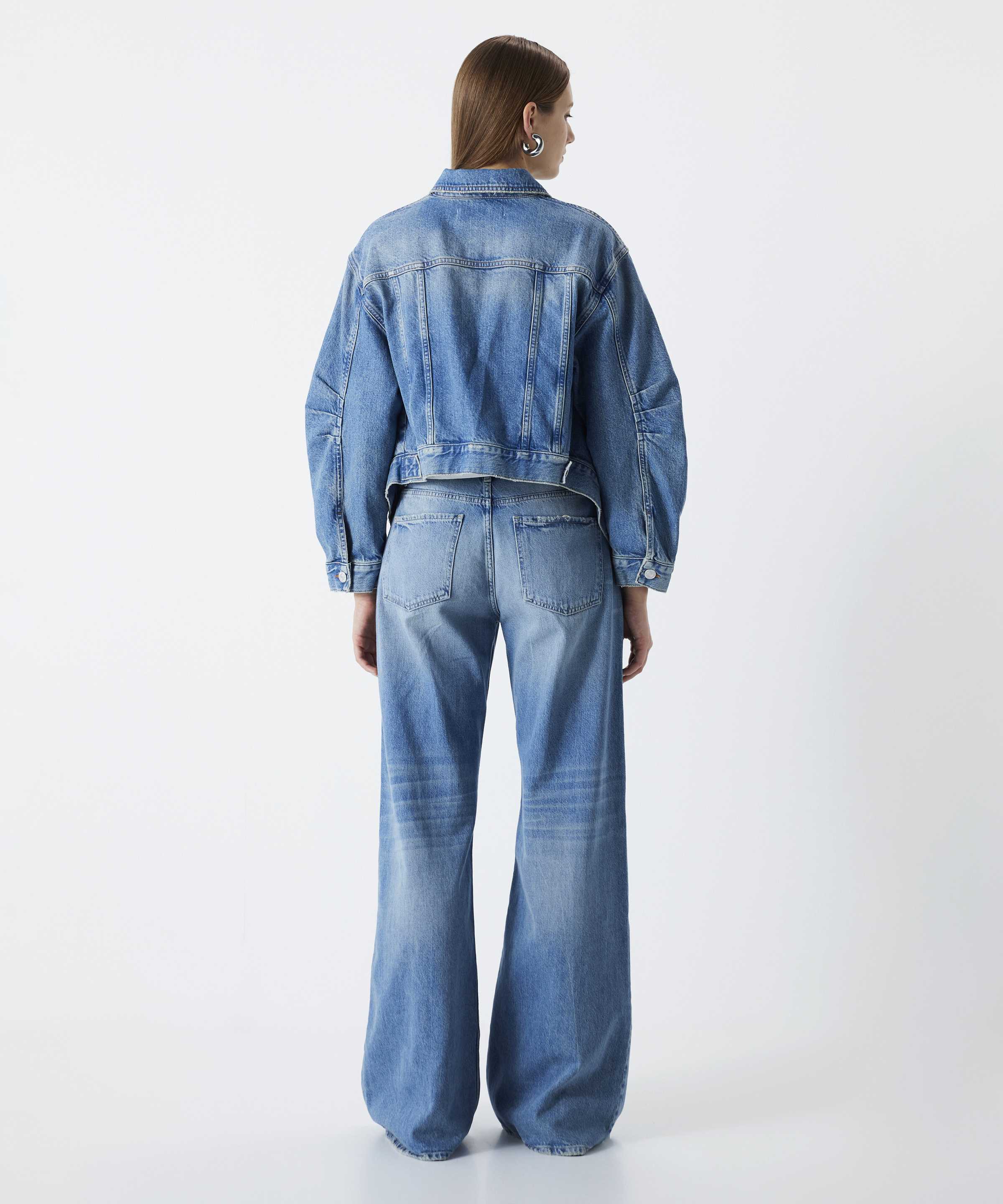 İndigo Asimetrik denim ceket IS1240005078629 | İpekyol