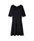 A kesim triko elbise - IW6250002093001 - Siyah Elbise