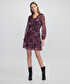 Desenli şifon elbise - IW6250002107035 - Bordo Elbise