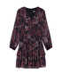 Desenli şifon elbise - IW6250002107035 - Bordo Elbise