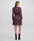 Desenli şifon elbise - IW6250002107035 - Bordo Elbise