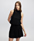 Dik yaka triko elbise - IW6250002149001 - Siyah Elbise