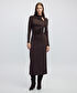 Drapeli cutout elbise - IW6250002155074 - Kahverengi Elbise
