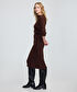 Kemerli triko elbise - IW6250002209074 - Kahverengi Elbise