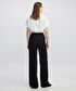 Pileli yün pantolon - IW6250003101001 - Siyah Pantolon