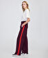 Colorblock wide leg fit pantolon - IW6250003185035 - Bordo Pantolon