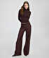 Ekose desen wide leg fit pantolon - IW6250003197074 - Kahverengi Pantolon