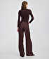 Ekose desen wide leg fit pantolon - IW6250003197074 - Kahverengi Pantolon