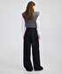 Kontrast kemerli wide leg fit pantolon - IW6250003203001 - Siyah Pantolon