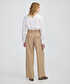 Düğme aksesuarlı wide leg fit pantolon - IW6250003205027 - Kamel Pantolon