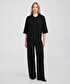 Wide leg fit triko pantolon - IW6250003219001 - Siyah Pantolon
