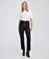 Deri görünümlü straight fit pantolon - IW6250003223001 - Siyah Pantolon
