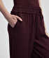 Belden bağlamalı wide leg fit pantolon - IW6250003346035 - Bordo Pantolon