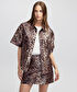 Leopar desen gömlek ceket - IW6250005051003 - Natürel Ceket