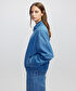 Gömlek yaka ince denim ceket - IW6250005081629 - İndigo Ceket