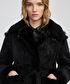 Suni kürk mix kuşaklı mont - IW6250012088001 - Siyah Mont