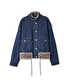 Suni kürk mix kemerli denim mont - IW6250012208629 - İndigo Mont