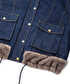 Suni kürk mix kemerli denim mont - IW6250012208629 - İndigo Mont