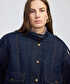 Suni kürk mix kemerli denim mont - IW6250012208629 - İndigo Mont