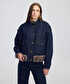 Suni kürk mix kemerli denim mont - IW6250012208629 - İndigo Mont
