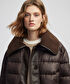 Geniş yakalı şişme mont - IW6250012314074 - Kahverengi Mont