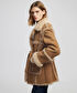 Suni kürklü kuşaklı mont - IW6250012318021 - Taba Mont