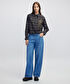 Bağcıklı wide leg fit jean pantolon - IW6250018007629 - İndigo Jean Pantolon