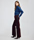 Flok baskılı wide leg jean pantolon - IW6250018033035 - Bordo Jean Pantolon