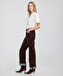 Flok baskılı wide leg fit jean pantolon - IW6250018034041 - Karamel Jean Pantolon