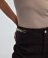 Zincir aksesuarlı wide leg jean pantolon - IW6250018047074 - Kahverengi Jean Pantolon