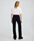 Zincirli kemerli wide leg jean pantolon - IW6250018048001 - Siyah Jean Pantolon