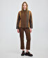 Kumaş mix colorblock gömlek - IW6250025147074 - Kahverengi Gömlek