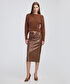 Bel vurgulu ribanalı triko - IW6250050434041 - Karamel Triko
