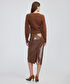 Bel vurgulu ribanalı triko - IW6250050434041 - Karamel Triko